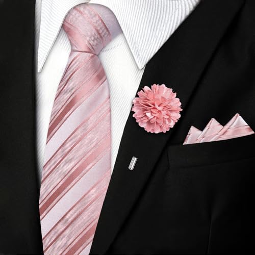Image of DiBanGu Silk Zipper Ties for Men, Formal Pre-tied Necktie | Adjustable Tie,6PCS,Various Design Styles,Jacquard Woven,Skin-friendly,Practical Gift,Great for Wedding Party,Business Formal