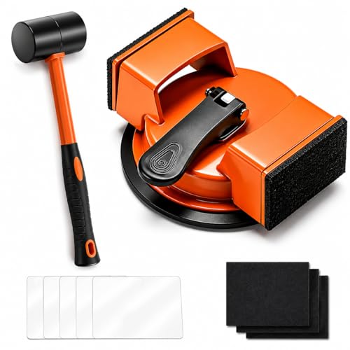 ZenDecor Double-Sided Floor Gap Fixer Tool for Laminate Flooring Heavy Duty Laminate Flooring Tools with Strong Suction Cup Hammer 5 Pads & 2 Shock Absorbing Pads for Vinyl & Hardwood Floors
