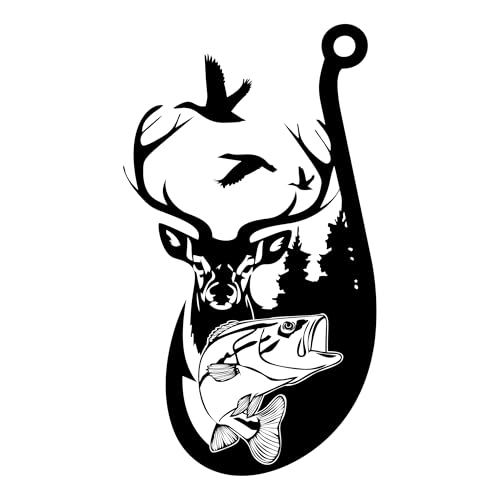 Sticker Autocollant Vinyle Chasse et Pêche - Décoration Parfaite pour de nombreuses Surfaces, idéal pour Ordinateur portable, Voiture, Moto, Casque moto,...