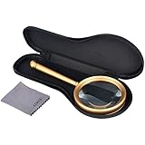 5X Handheld Magnifier with Metal Handle High Clarity Reading Magnifying Glass for Book Newspaper Maps fine Print,Soldering Repair，Science and Craft，Great for Seniors and Kids（Diameter:75mm/3.0"）