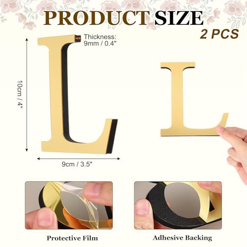 Letra L espejo de pared decorativo para iniciales personalizadas en salones 3