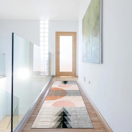 Alfombra de pasillo de 100 x 220 cm gris para pasillos y dormitorios modernos 6