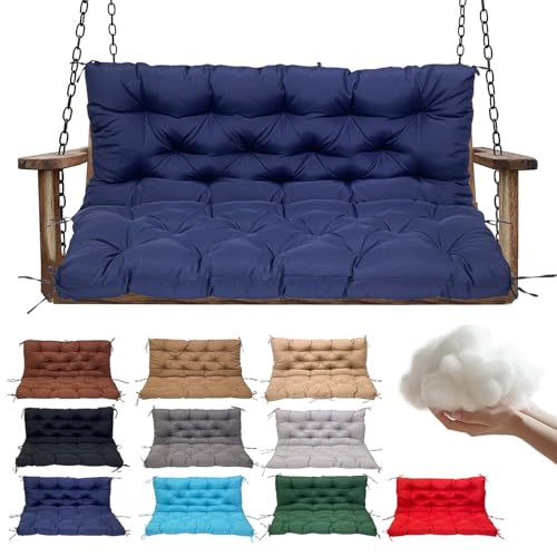 QLWYKJP Swing Replacement Cushions for Outdoor: 2-3 Seater Waterproof Porch Bench Cushion with Backrest and Ties - 4