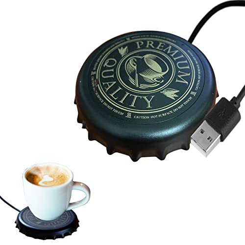 MEDOYOH USB Tasse Wärmer Flaschenverschluss, Kaffee Wärmer Teewärmer Untersetzer mit Thermostat, Auto Shut Off Überhitzungsschutz Elektrischer USB Getränkewärmer für Home Office Desktop