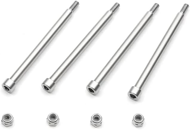 Miniatura 4 de 4 pasadores de bisagra roscados de 0.157 x 2.205 in 70510 piezas de repuesto con tuerca M3 para actualizaciones de coche 15 TRAXS X-maX XMAXX RC -