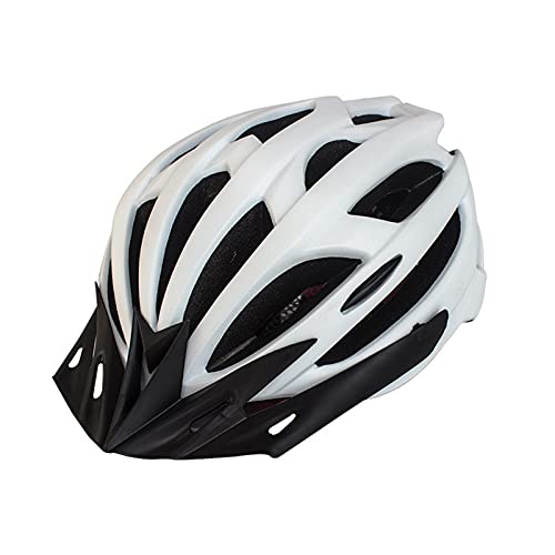 Casque de vélo route unisexe protégeant la tête avec visière amovible blanche