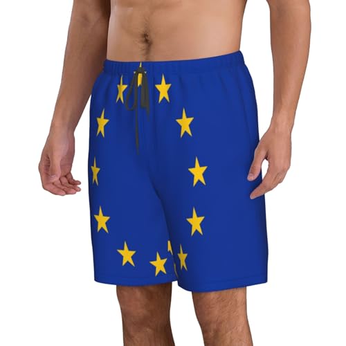EU Flag Men's Beach Pants-Quick-Dry & Comfortable Mens Beach Shorts for Men, Perfect for Surfing and Everyday Wear2
