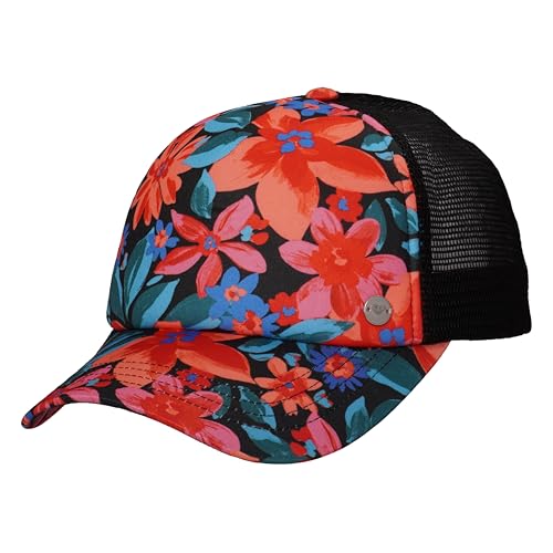 Roxy Womens Trucker Hat | Snapback | Adjustable | Breathable Mesh Back | Curved Brim | Nostalgic | Lightweight Beautiful Morning - Anthracite Floral Fiesta Big
