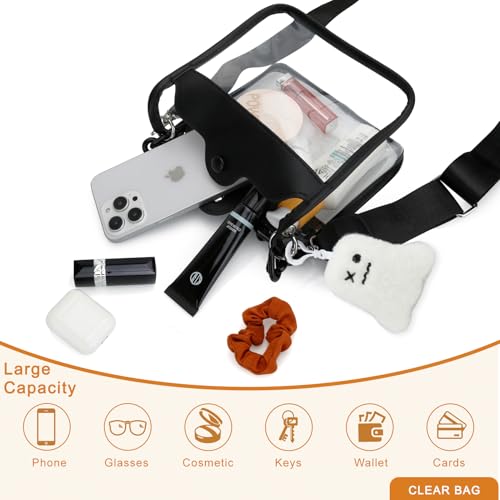 DOB SECHS Clear Bag for Stadium Events Transparent Concert Purse for Women Small See Through Crossbody Bag for Sport Event4