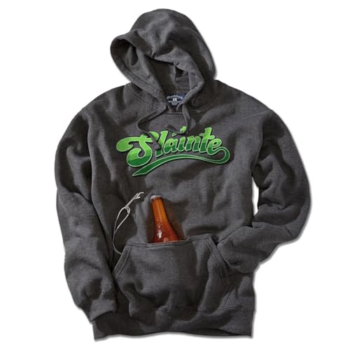 Chowdaheadz Slainte Tailgater Hoodie – Unisex Sweatshirt with Built-in Bottle Holder and Opener