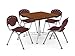OFM Core Collection Breakroom Set, 42" Square Multi-Purpose Table in Cherry, 4 Rico Stacking Chairs in Burgundy (PKG-BRK-07-0003)
