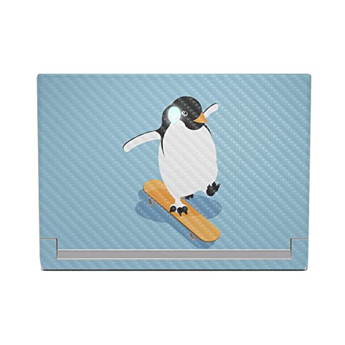 MightySkins Carbon Fiber Skin Compatible With Alienware X17 R2 (2022) Full Wrap Kit - Skater Penguin | Protective Durable Textured Carbon Fiber Finish | Easy To Apply & Change Styles | Made in the USA