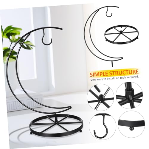 TOYANDONA Compact Metal Banana Hanger Stand with Ornament Hook for Kitchen Storage Space-saving Fruit Display Rack for Countertops Clean Iron Fruit Stand with Unique Aesthetic and - Image 8