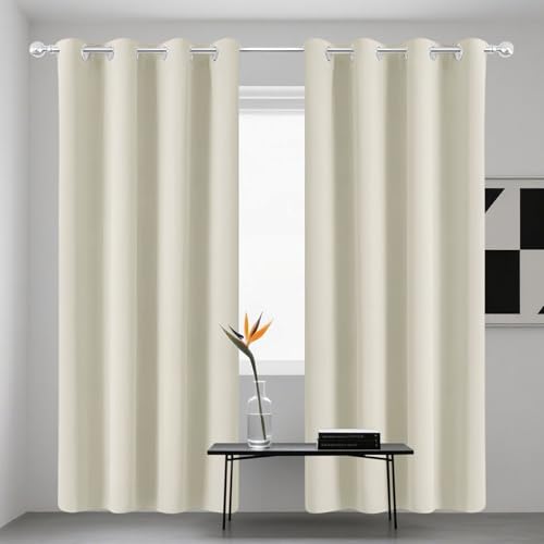 Rideau de qualité supérieure 210x223 cm opaque isolant beige