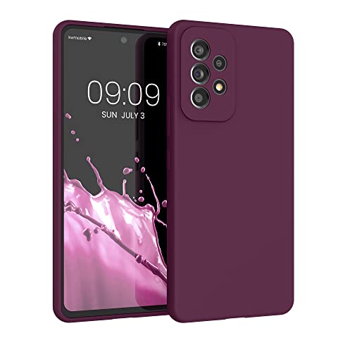 kwmobile Handyhülle für Samsung Galaxy A53 5G Hülle - Case Silikon - Kabelloses Laden - Schutzhülle Cover in Bordeaux Violett