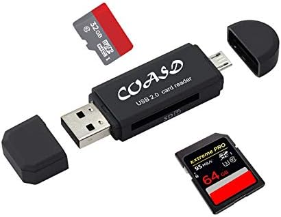 COASD SD Card Reader,Micro SD Card Reader,SD Card Adapter,Memory Card Reader,USB SD Card Reader and Micro SD Card Adapter for SDXC,SDHC,SD,MMC,RS-MMC,Micro SDXC,Micro SD,Micro SDHC Card and UHS-I Card