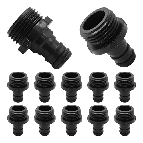 bociloy 12PCS Water Hose Quick Connect 3/4 Inch GHT Male Thread Plastic Garden Hose Coupling Adapters for Faucet and Spray Nozzles