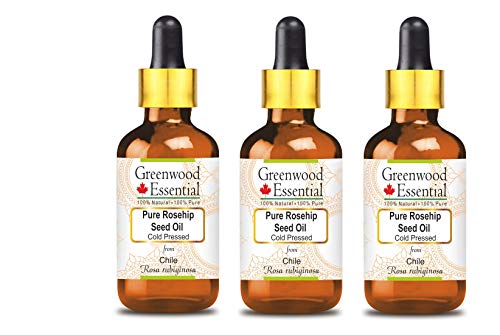 Huile de pépins de cynorhodon pure pressée à froid 3x100ml avec compte-gouttes