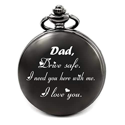 Image of levonta Dad Gifts for Dad Who Wants Nothing Engraved Pocket Watch with Chain