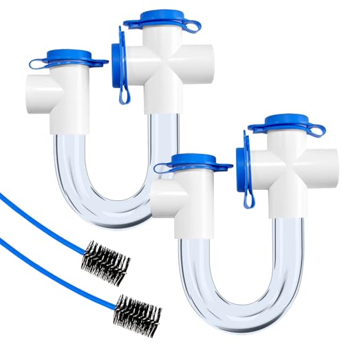 GAGALOR 2 PACK Condensate U Trap 3/4 Inch SCH40 PVC Pipe Fitting Connector for HVAC Systems with Cleaning Brush Effectively Drains Condensate Overflow Protection