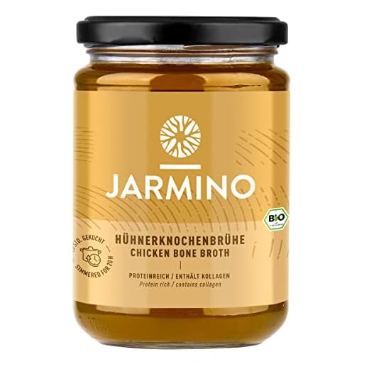 Caldo pollo | Caldo de huesos (6x 350ml) | orgánico | Pollo de corral | colágeno y ácido hialurónico naturales | bone broth | JARMINO | sin gluten (350ml (Paquete de 6), Pollo)
