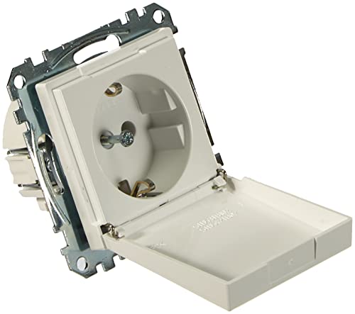 Merten Meg2311-0325 Presa Con Coperchio A Cerniera, Terminali Plug-In, Bianco Attivo Lucido, Sistema M