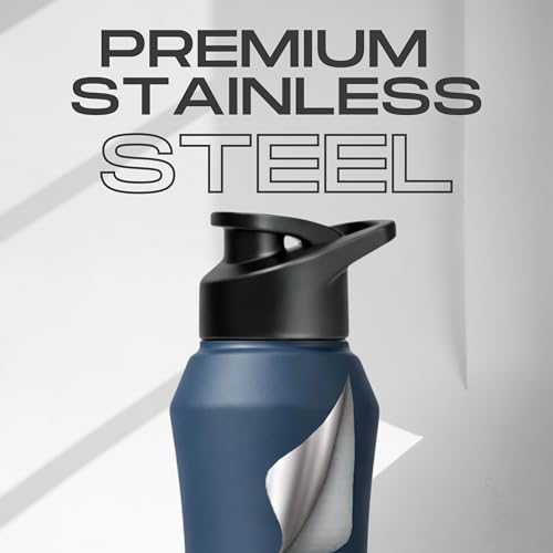 Image of Speedex Stainless Steel Water Bottle 1 Ltr, 1000 ml Metal Bottle For Daily, Office, School, Gym, Travel Use for Men, Women, Kids, Adults-Leak Proof Sipper Cap, BIS Approved, Teal Blue, Set of 4