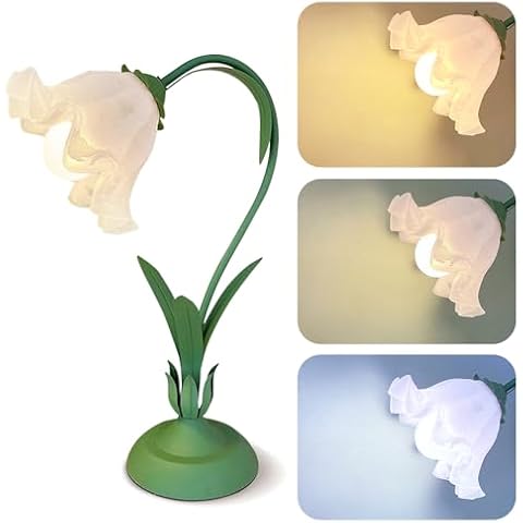 BomKra Vintage Flower Table Lamp with E27 Bulb Cover
