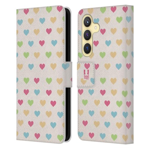 Funda de cuero tipo libro con corazones para Samsung Galaxy S24 5G
