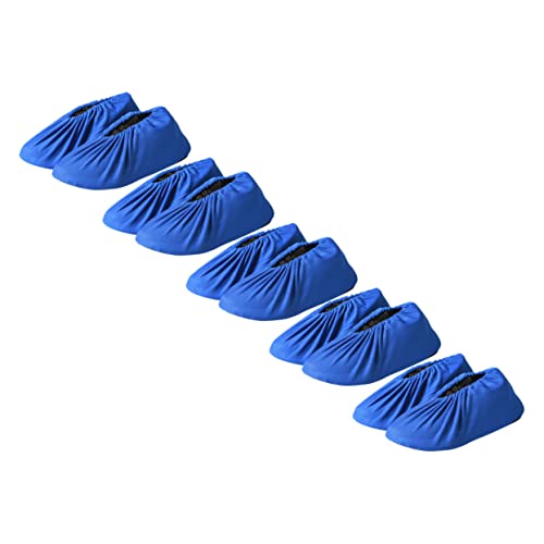 HOMOCONO 5 Pairs Shoe Cover Household Boot Covers Shoes Protector Cover Shoe Protector Shoe Floor Protector Shoe Booties Reusable Booties for Shoes Covers Reusable Boot Covers Fabric Blue