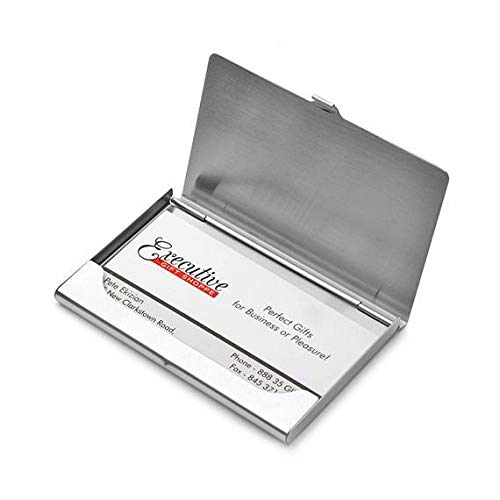 Executive Gift Shoppe CC-69F Polished Silver Pocket Business Card Holder For Men And Women, Custom Engraved Business Card Case thumb #2