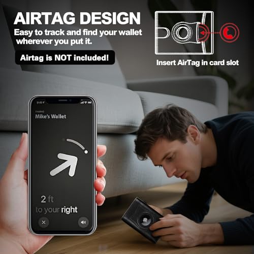 Wallet for Men Minimalist Compact Pop Up Credit Card Holder, Front Pocket Smart RFID Blocking Mens Slim Wallet,Ultra Thin Trifold Mens Leather Wallets Metal Aluminum Card Case (Oil Wax Black)4