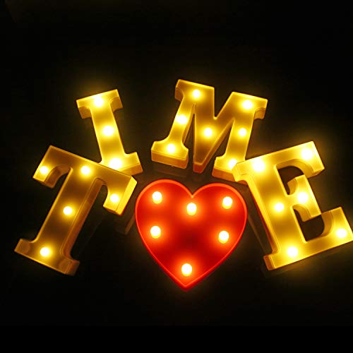 Image of LED Marquee Letter Lights, 26 Alphabet Light Up Letters Sign Perfect for Night Light Wedding Birthday Party Home Bar Decoration Christmas Lamp(White,D)