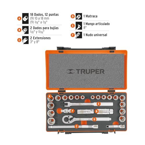 Extensiones para matracas 3/8 Truper 17 Imagen adicional