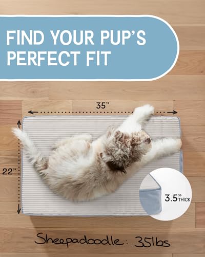 Ohgeni PBS3V255 35 Inch Orthopedic Waterproof & Machine Washable Dog Bed With Egg Crate Foam Support, Non-Slip Bottom And Removable Pet Bed Cover For Extra Large, Large, Medium, Small Dogs  thumb #3