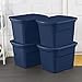 Sterilite 24-Pack Plastic Storage Bins, 18 Gallon Tote Containers with Lids, Marine Blue