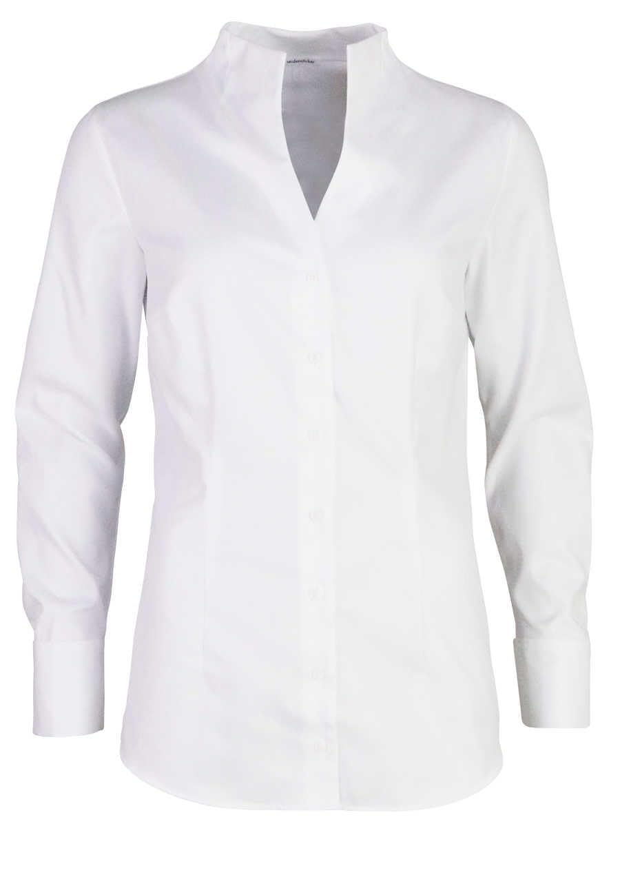 Seidensticker Kelchkragenbluse Damen Unifarben Langarm Slim Fit