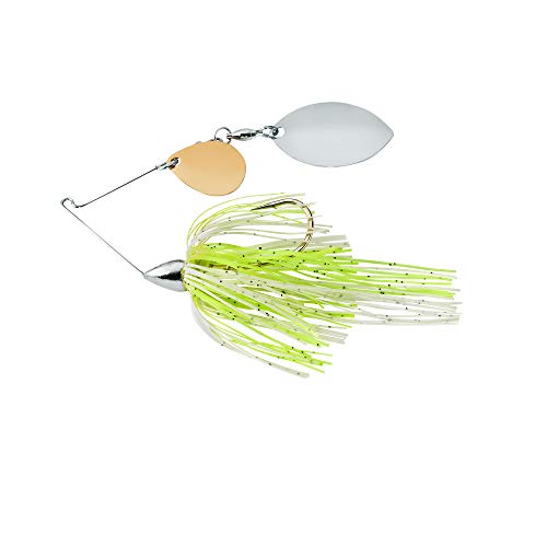 WAR EAGLE CUSTOM LURES War Eagle Nickel Frame Finesse Colorado/Turtleback Spinnerbait Speckled White Chartreuse Skirt 5/16 oz. -  WE516N68