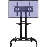 Invision Soporte Pie de TV Móvil sobre Ruedas para 32”-75' Pantallas - Altura Ajustable Antivuelco Ultraestable Exhibición Suelo Carro - Peso hasta 45,5kg MAX VESA 600x400mm [GT1200 ScreenStation]