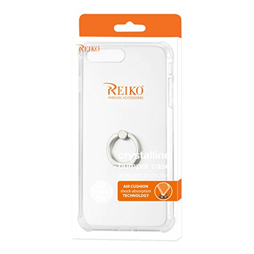 Reiko Wireless Iphone7 Plus Transparent Air Cushion Protector Bumper Case with Ring Holder - Clear