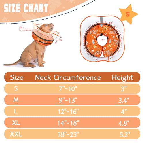 Image of Elevated Inflatable Dog Cone Collar to Stop Licking, Dog Donut Collar After Surgery, Soft Pet Cone Alternative for Small Medium Large Dogs