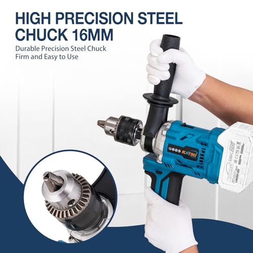 KATSU FIT-BAT Brushless Cordless Cement Mortar Mixing Drill 21V, 16mm Chuck, Stepless Speed, 2 Gear Shift, Handheld Paint Plaster Mixer, Hole Drilling, Battery Not Included - Image 5