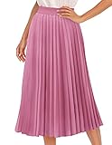 Pink Pleated Midi Skirt, Long Pleated Skirts for Women, Womens Pleated Skirt, Skirts for Women Midi Length, Midi Pleated Skirt Pink M