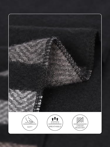 Image of Bestshe Women's Boho Open Front Poncho Plaid Shawl Wrap Cape | Tassel Cardigan Sweater, Cozy Layering, Fall Winter Clothes for Women