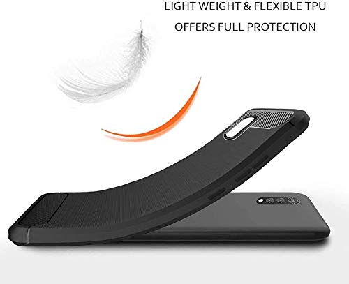 Image of NPRC Hybrid Ultra Slim Protective Case TPU Non-Slip Carbon Fiber Texture Shockproof Case Cover for Lg Stylo 6 - Black