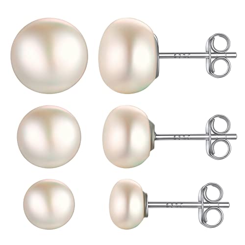 Pack Of Studs Post Earrings For Women Multipack Sterling Silver Pearl Stud Earings Trendy Jewelry Earnings #TOP23