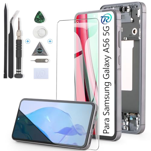 RongZy Pantalla para Samsung Galaxy A56 5G incell Táctil LCD de Repuesto Ensamblaje Digitalizador Reemplazo para Samsung A56 5G A566V/A566B/A566E/A566U/A566W con Herramientas de Reparación(con Marco)