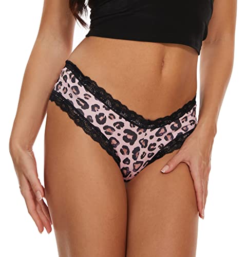 Sofishie Sexy V-Back Criss Cross Panties - Pink Leopard - Small #TOP2