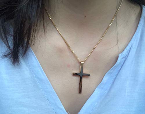 24K Gold Cross Necklace For Men Pendant Solid plated Clasp Women Thin for Charms Miami Cuban Link Diamond Cut4