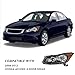 TUSDAR Headlight Assembly Pair for 2008-2012 Honda Accord Sedan 4-Door OE Style Headlamp Replacement Driver and Passenger Side (Set of 2)